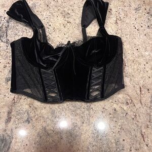 Victoria's Secret Black Velvet Lace Bra